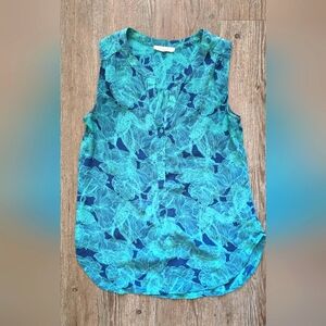 Silk sleevless blouse button up 100% natural fibers